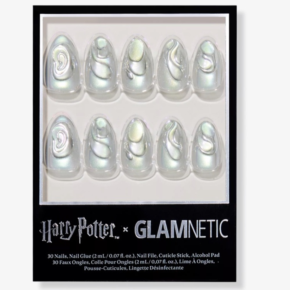 Glamnetic Harry Potter nails Iridescent White